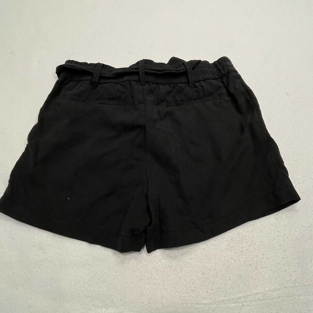 Sundance Melina Belted Paperbag Waist Short 8 Black Tencel Zipper-Pocket Pull On - Picture 4 of 10